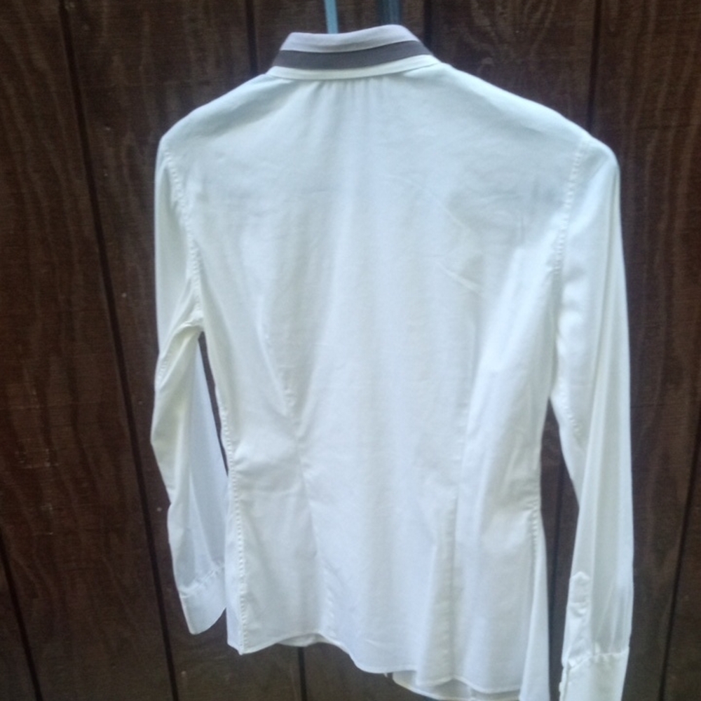 Rivamonti Women'White 100% Cotton Long Sleeve Top Blouse, Size M - Picture 5 of 7